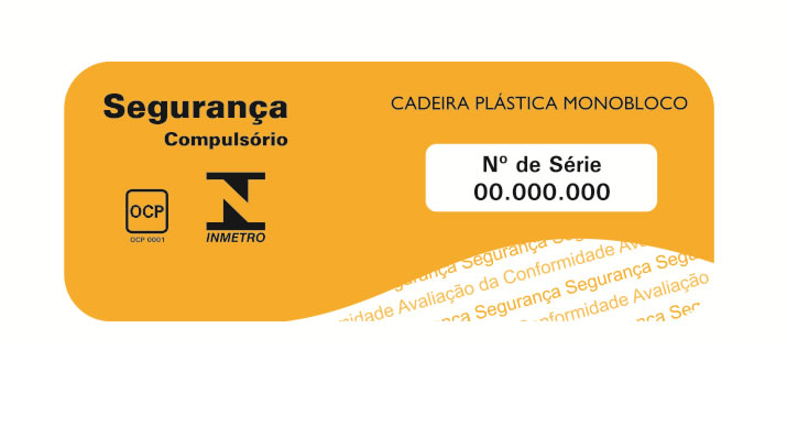 Etiqueta Selo Inmetro para Cadeira Plástica Monobloco - FOTO 1